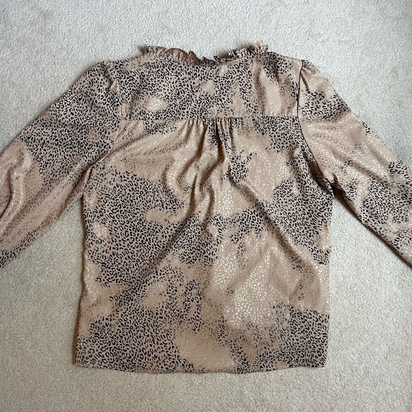 Tan Leopard Print Button Down Blouse - Picture 7 of 8